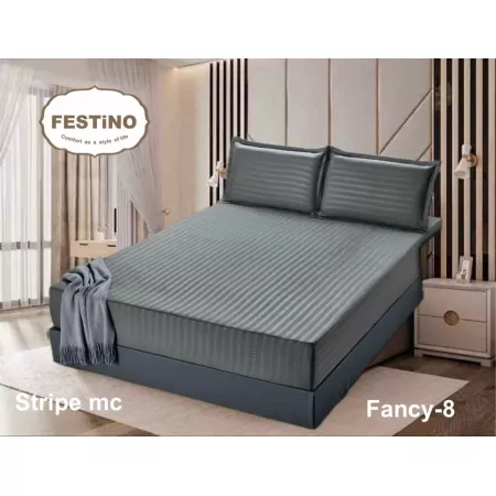 Fitted Sheet Microfiber Cotton Stripe Fitted Sheet Microfiber Cotton Stripe